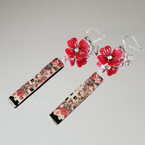 Japanese Garden Earrings by Dana George Originals - Picture 1 of 1